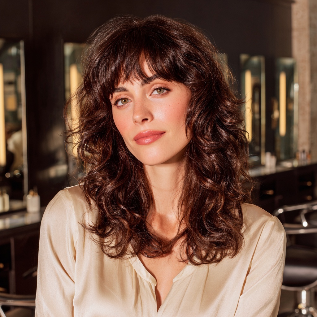 Coffee Bean Shag with Lifted Fringe