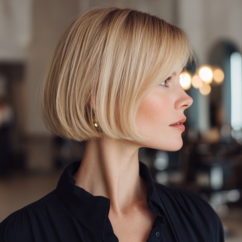 Compact Sleek Bob Outlines the Neck