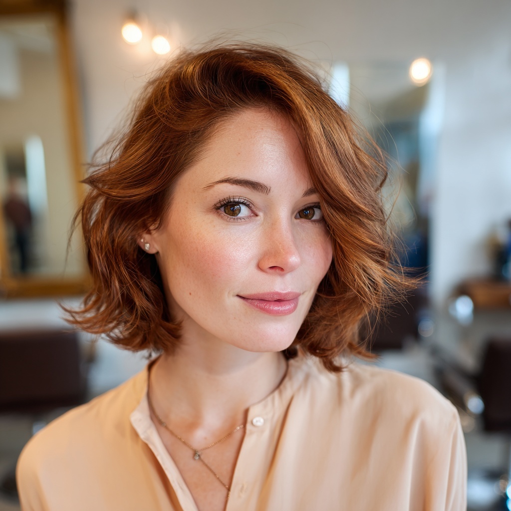 Copper Maple Pixie with Tousled Crown