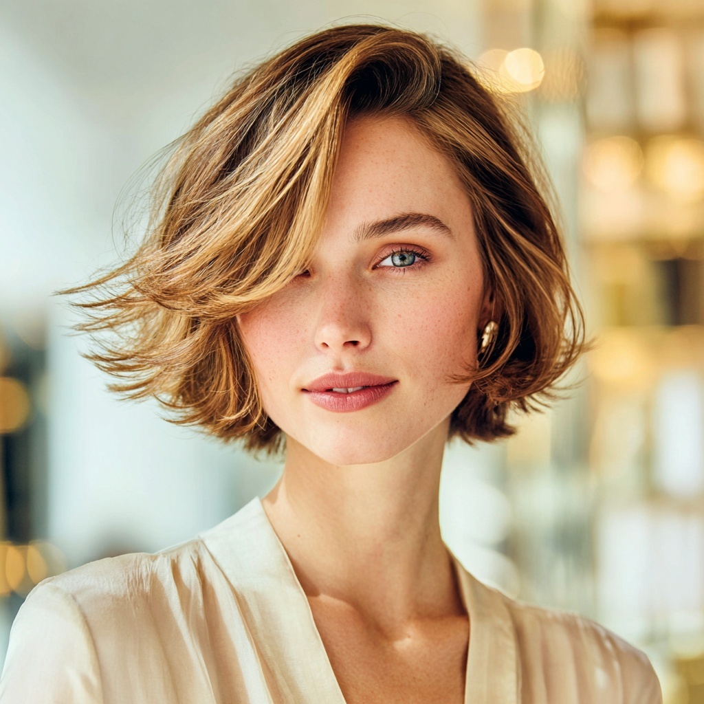 Cropped Bob with Feather-Tip Finish
