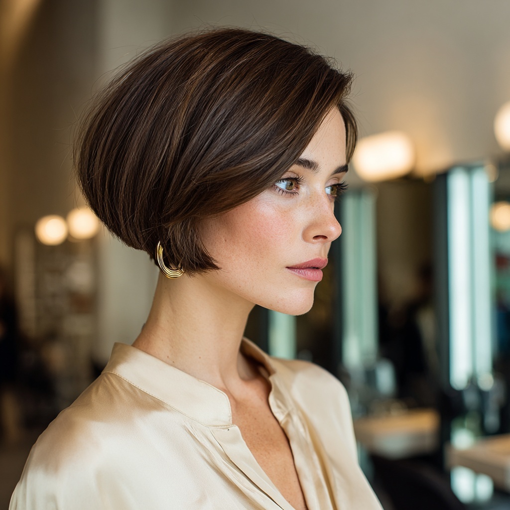 Cropped Bob with Subtle Shadow Edge