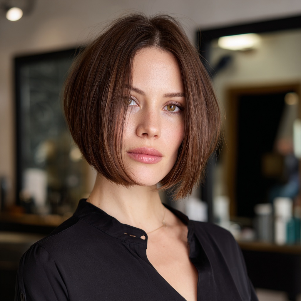 Curved Undercut Bob with Smooth Transition