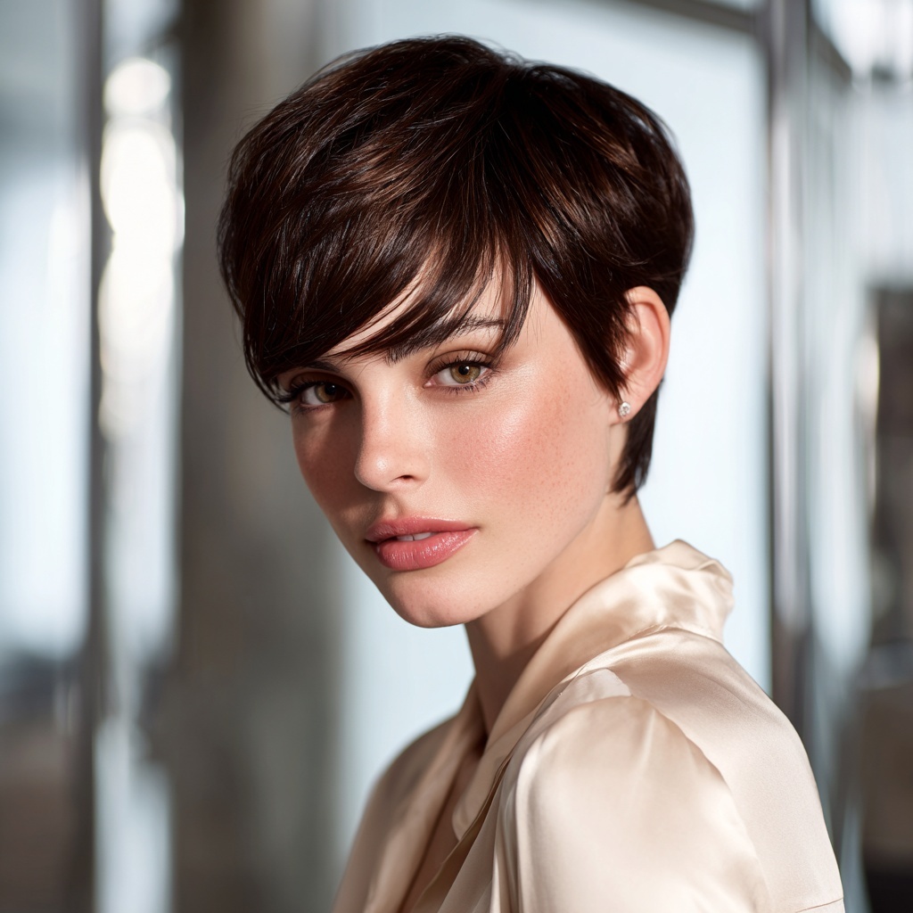 Dark Roast Pixie with High Shine Finish