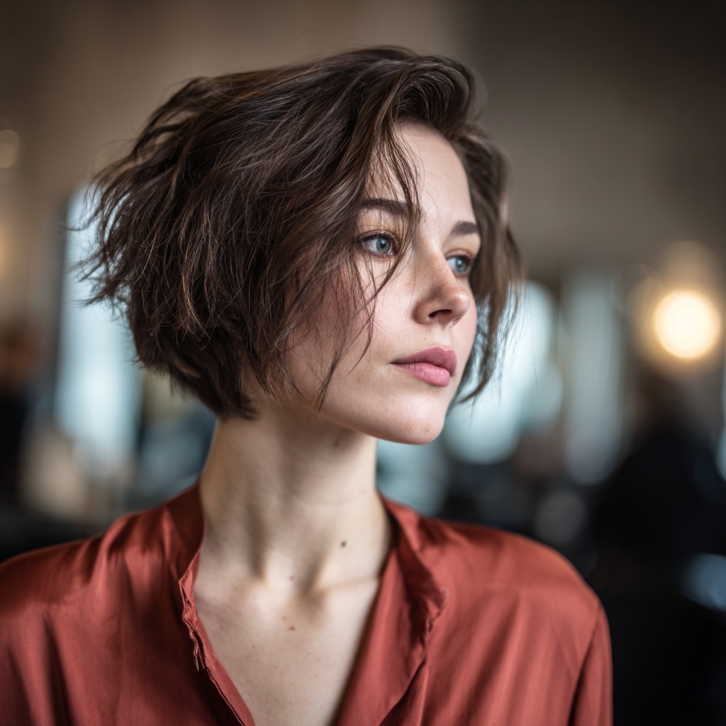 Disconnected Undercut Bob with Dimensional Edge