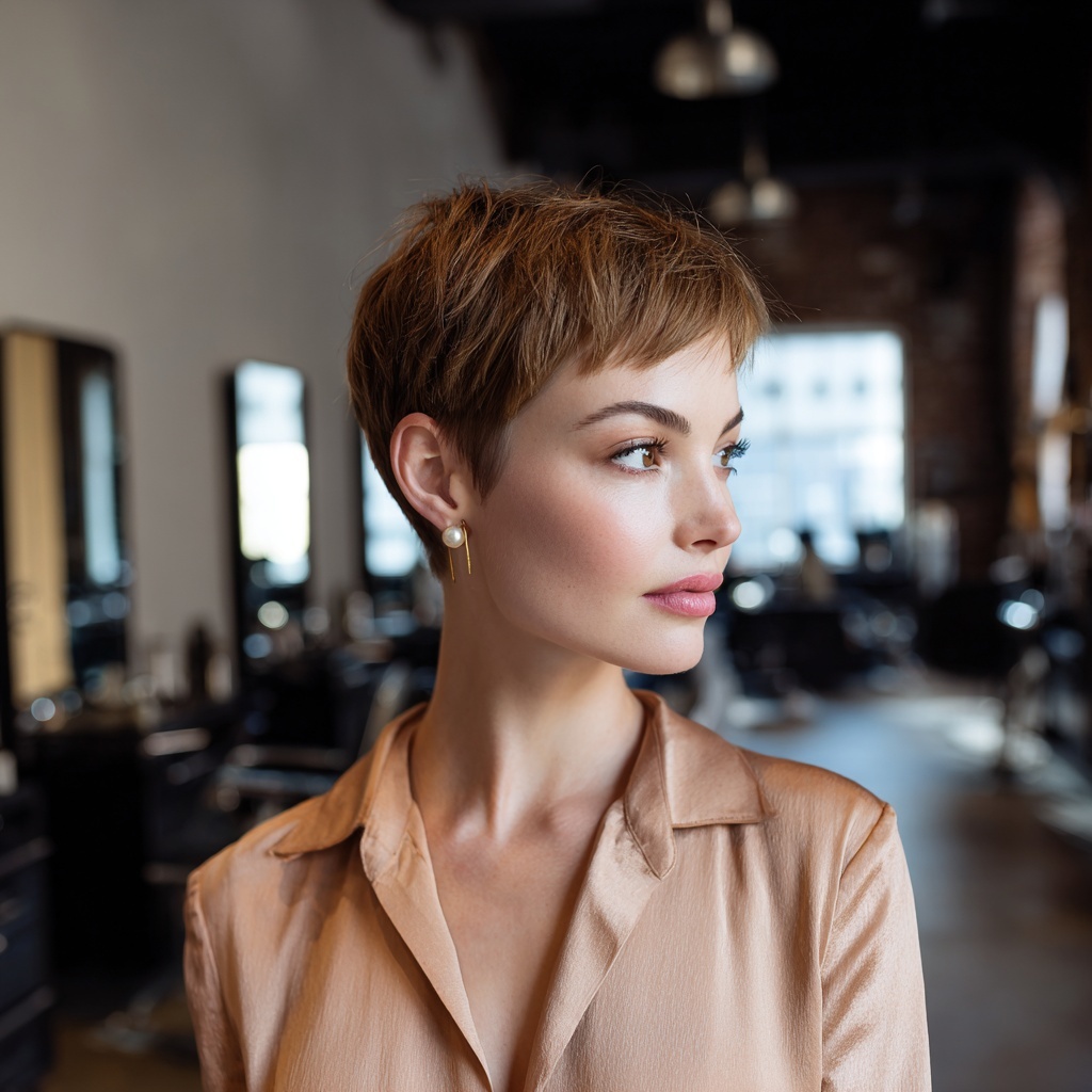 Dual-Length Undercut Bob Framing Natural Light