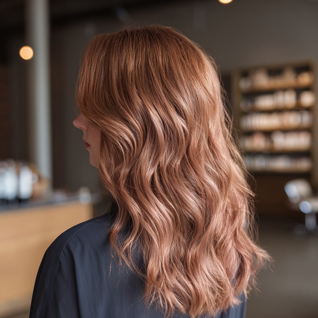 Dusty Rose Gold Waves for Radiant Warmth