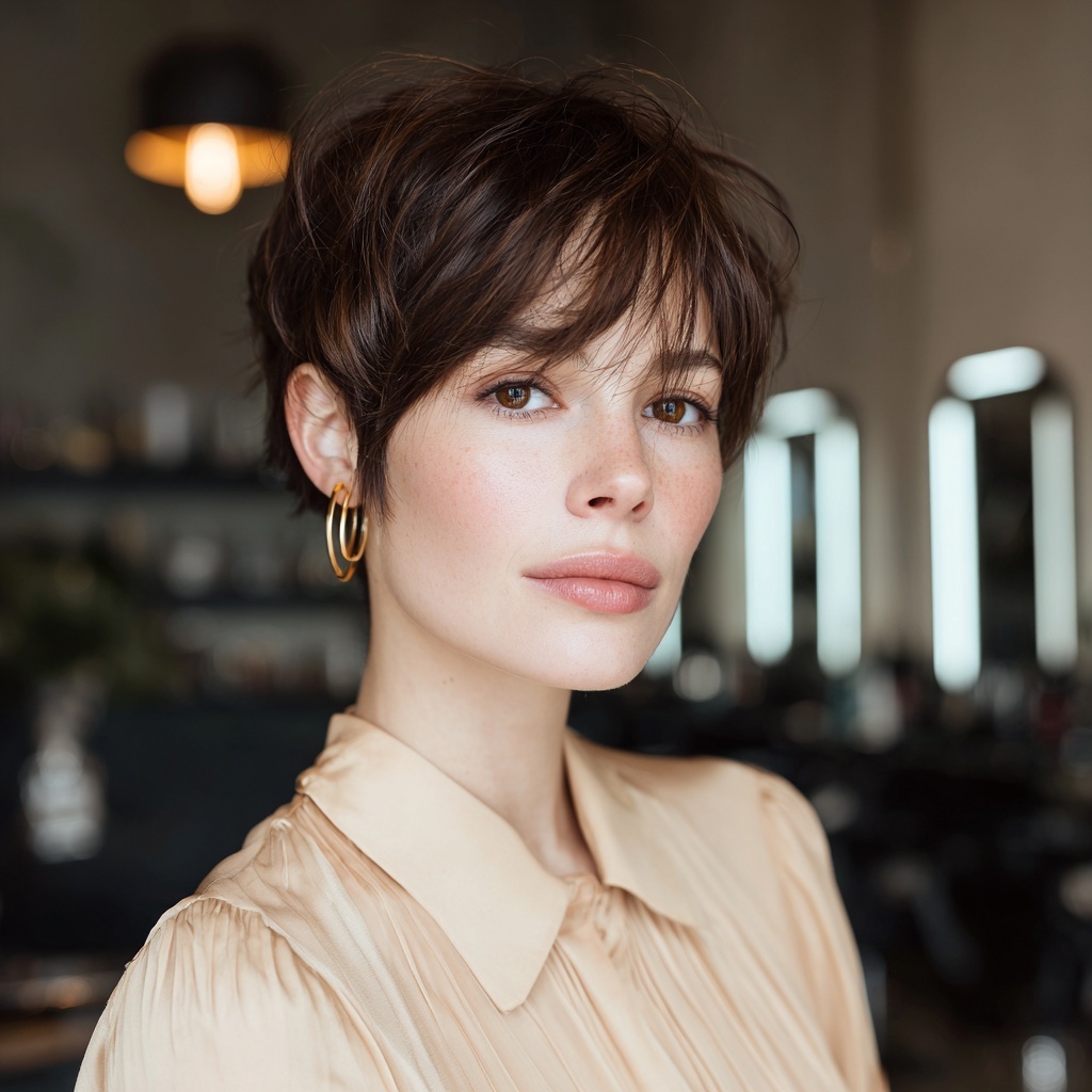 Face-Hugging Pixie with Effortless Shape