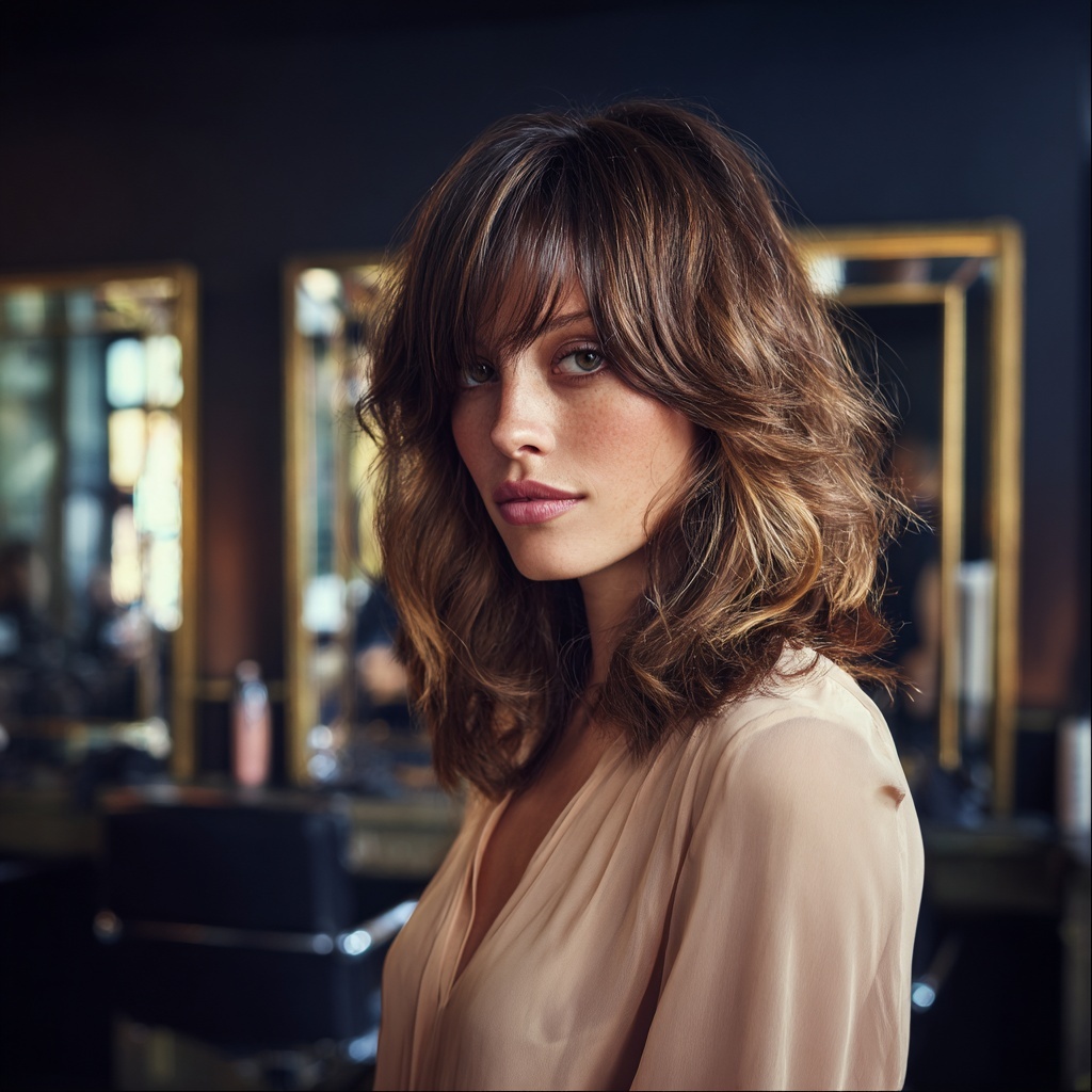 Feathered Shag Pieces Falling Through Diagonal Flow