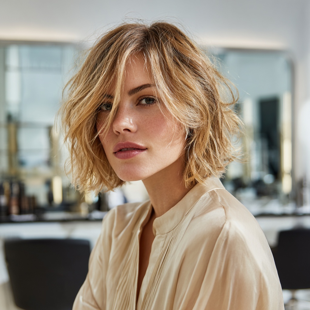 Fluid Texture Bob Defining Polished Contour