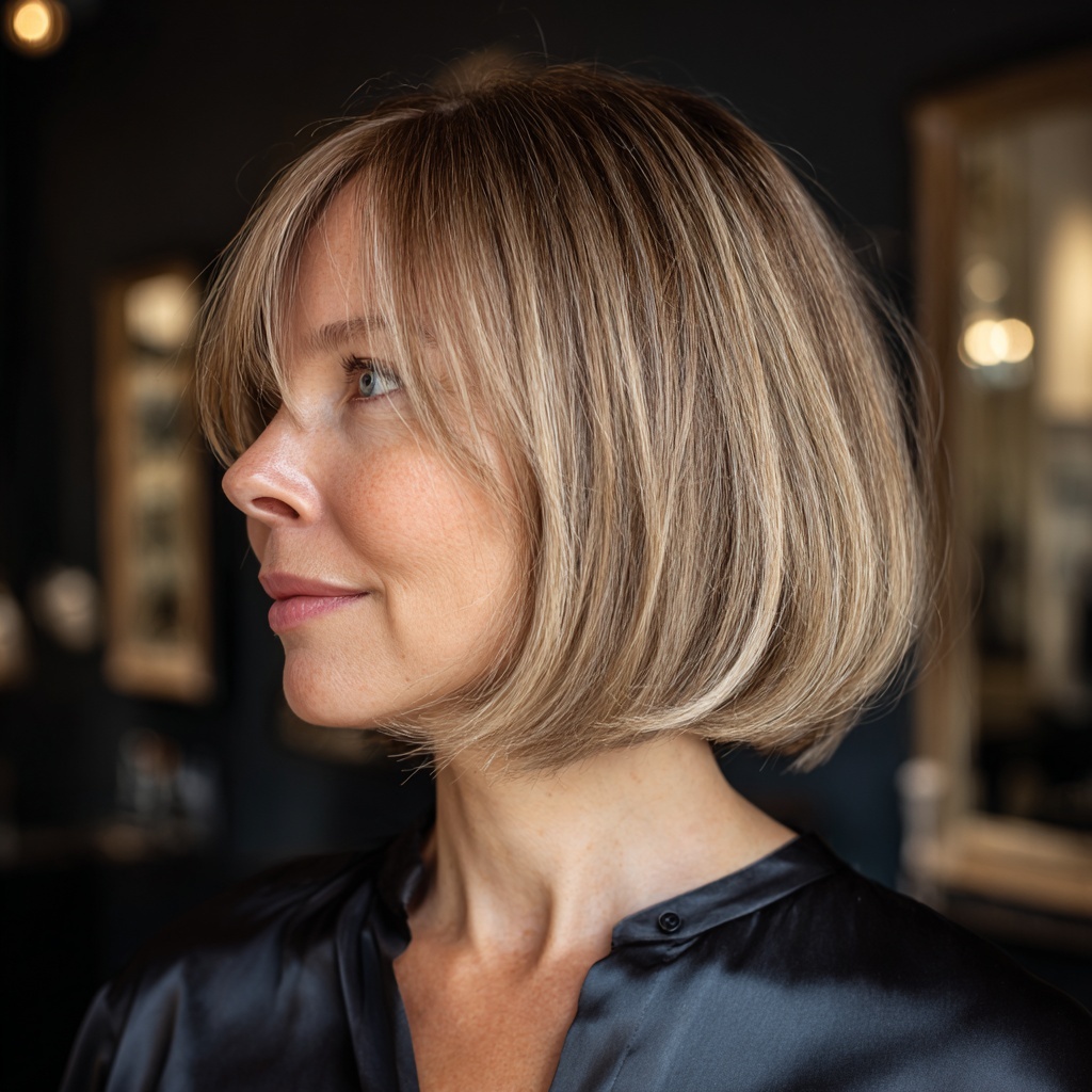 Frosted Beige Foilyage Bob for Light Contrast