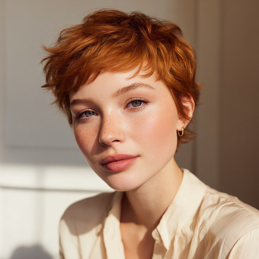 Ginger Bronze Pixie with Airy Lift
