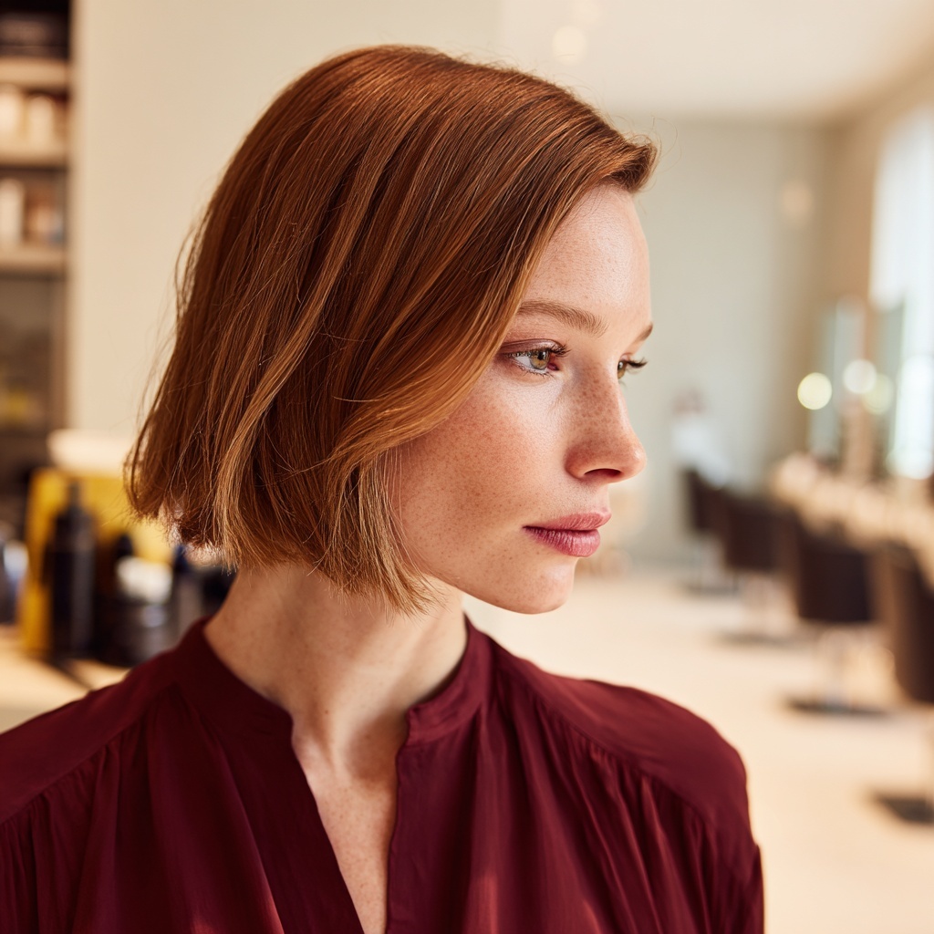 Glossed Collarbone Bob Catches Subtle Motion