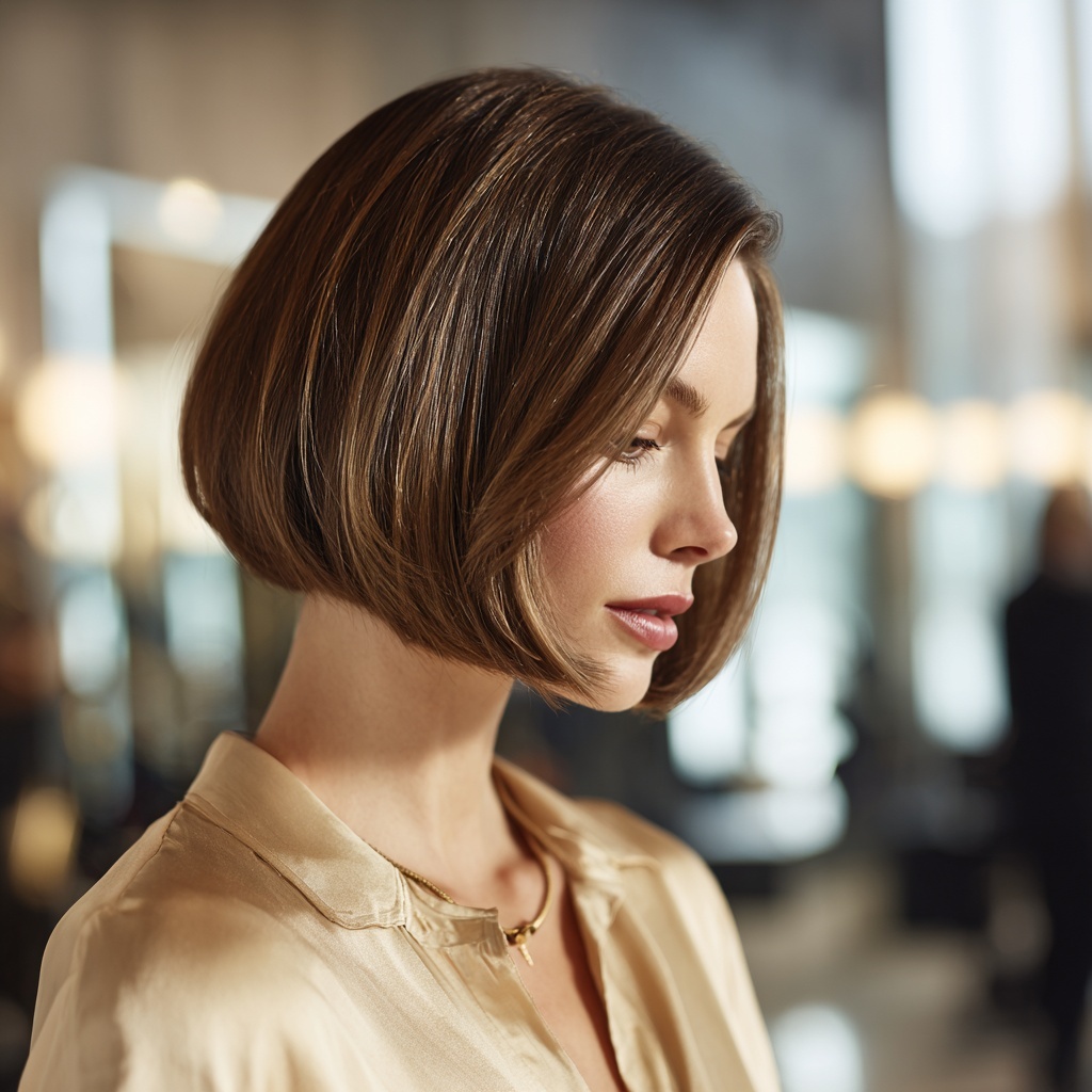 Glossed Curve Bob Reflecting Quiet Shine