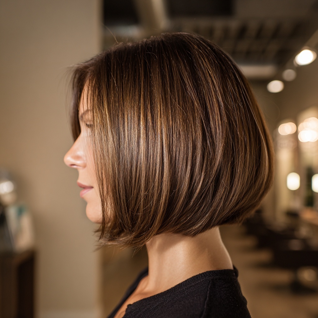 Glossed Hazelnut Bob for Even Light
