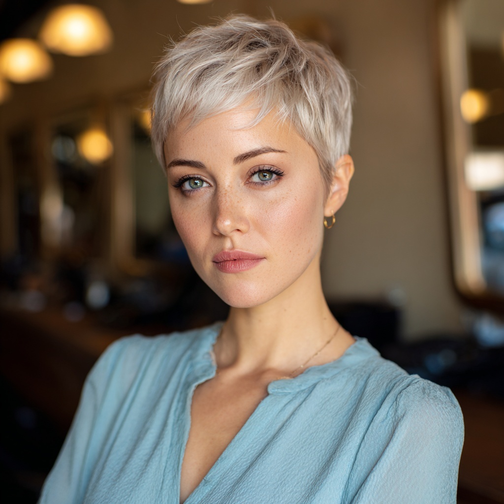 Glossy Ash Pixie with Delicate Definition