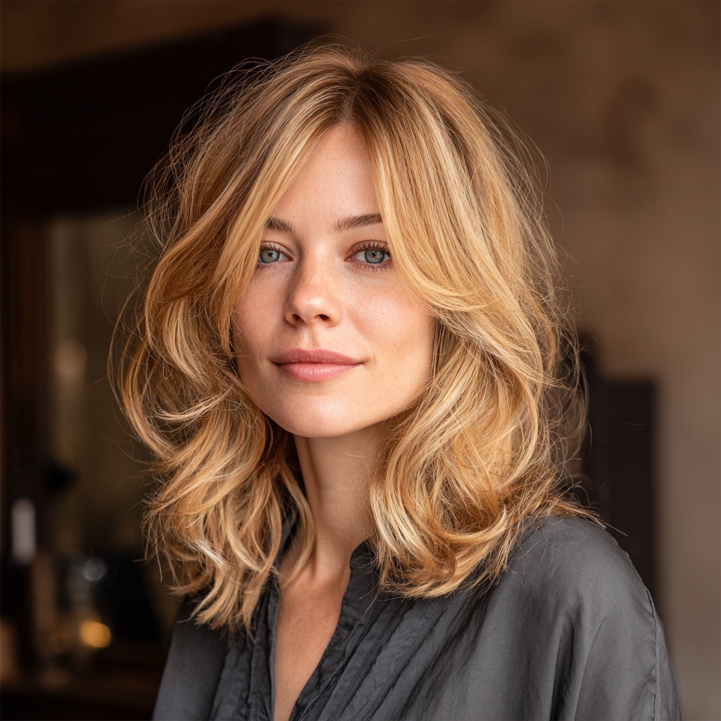 Golden Blonde Hush Cut with Sheer Ends