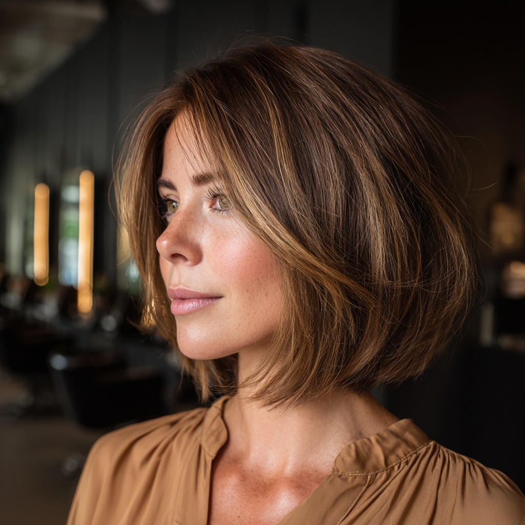 Golden Veil Micro Highlight Bob for Soft Glow