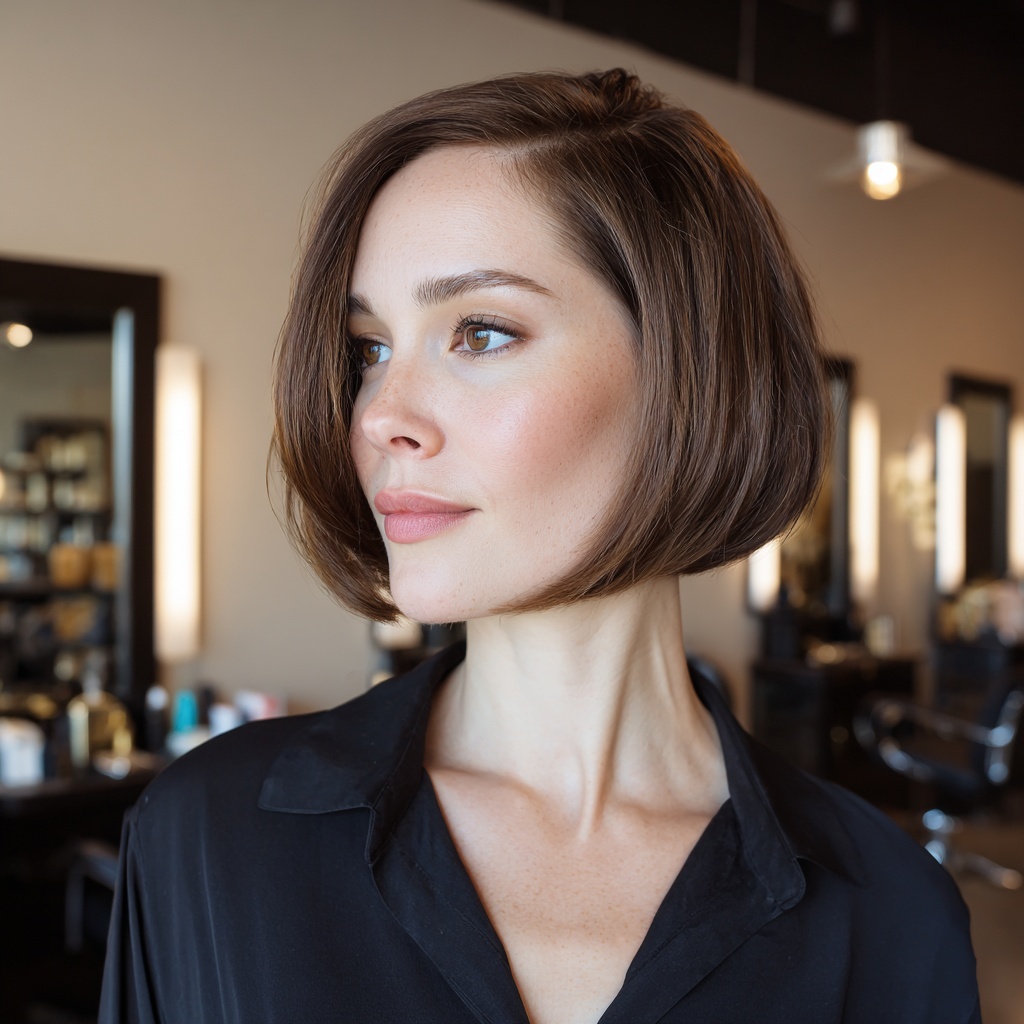 Hidden Undercut Bob with Polished Flow