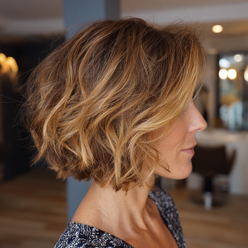 Honey Balayage Lob With Smooth Flow