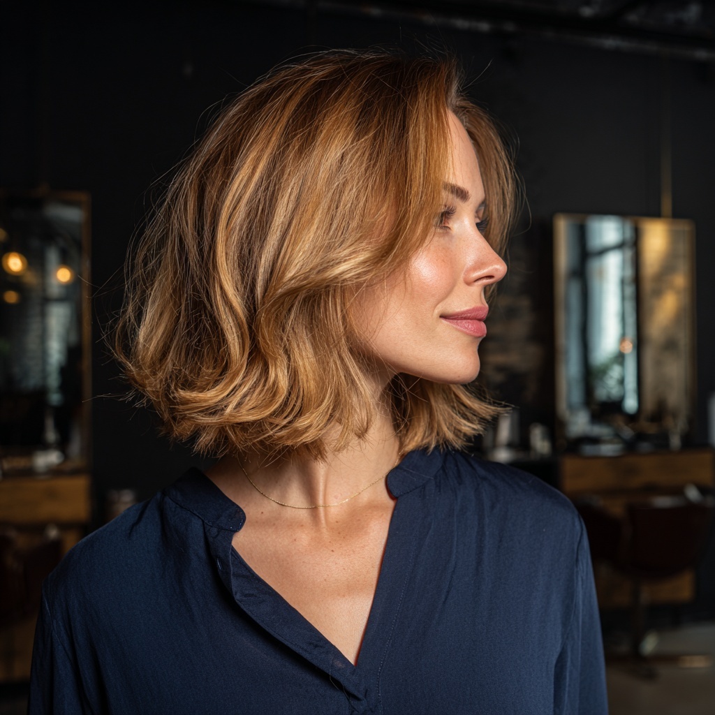 Honey Blonde Balayage Bob for Subtle Glow