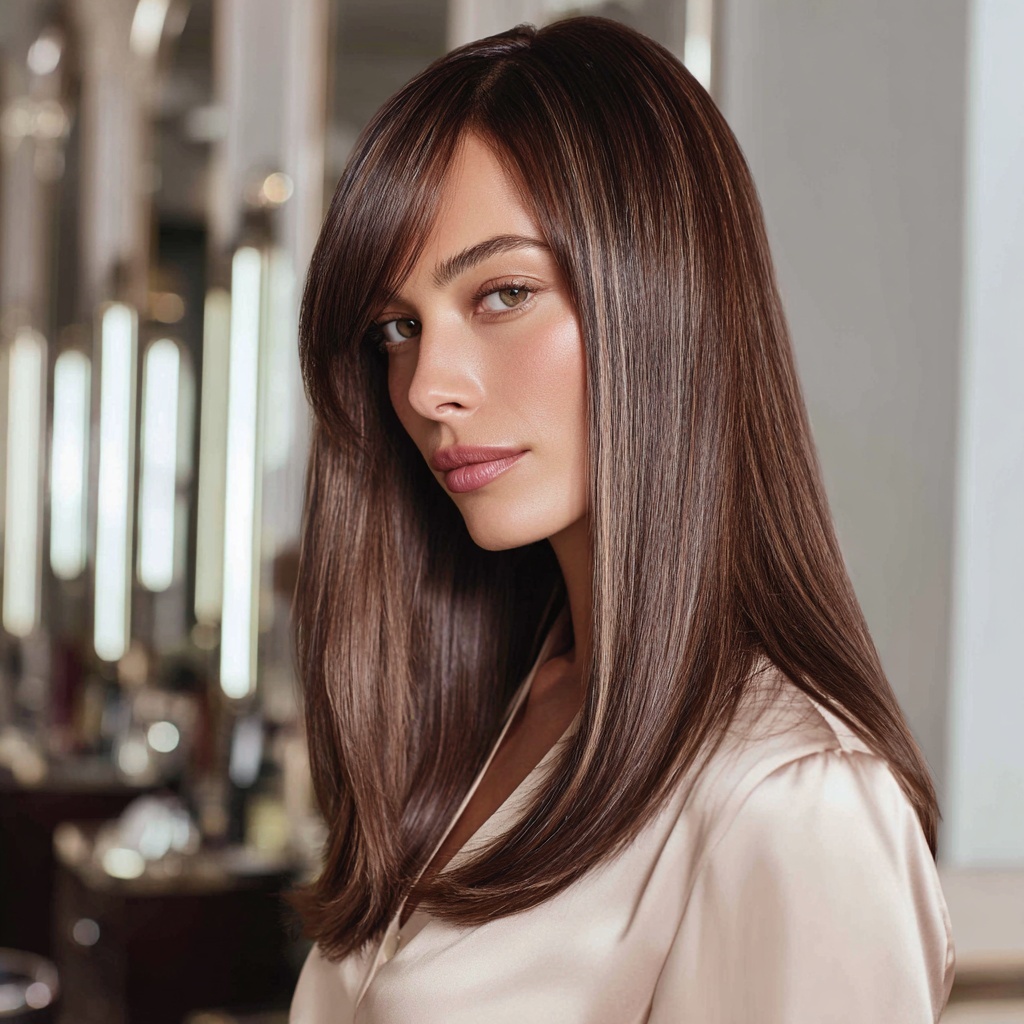Iced Mocha Foilyage Sleek Cut for Subtle Contrast