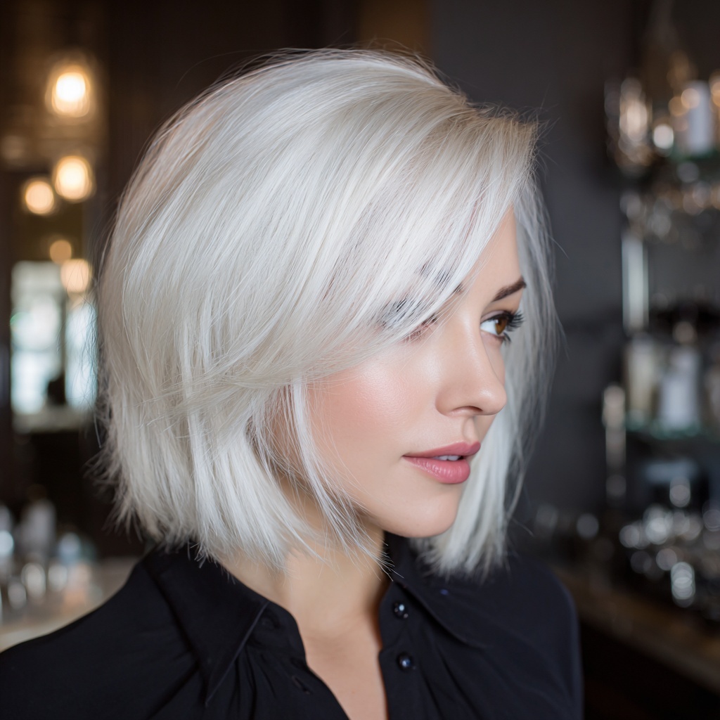 Icy Platinum Bob for Sculpted Light
