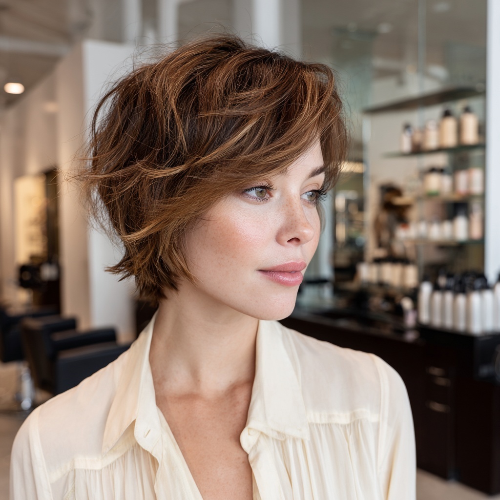 Layered Pixie-Bob Framing Airy Volume