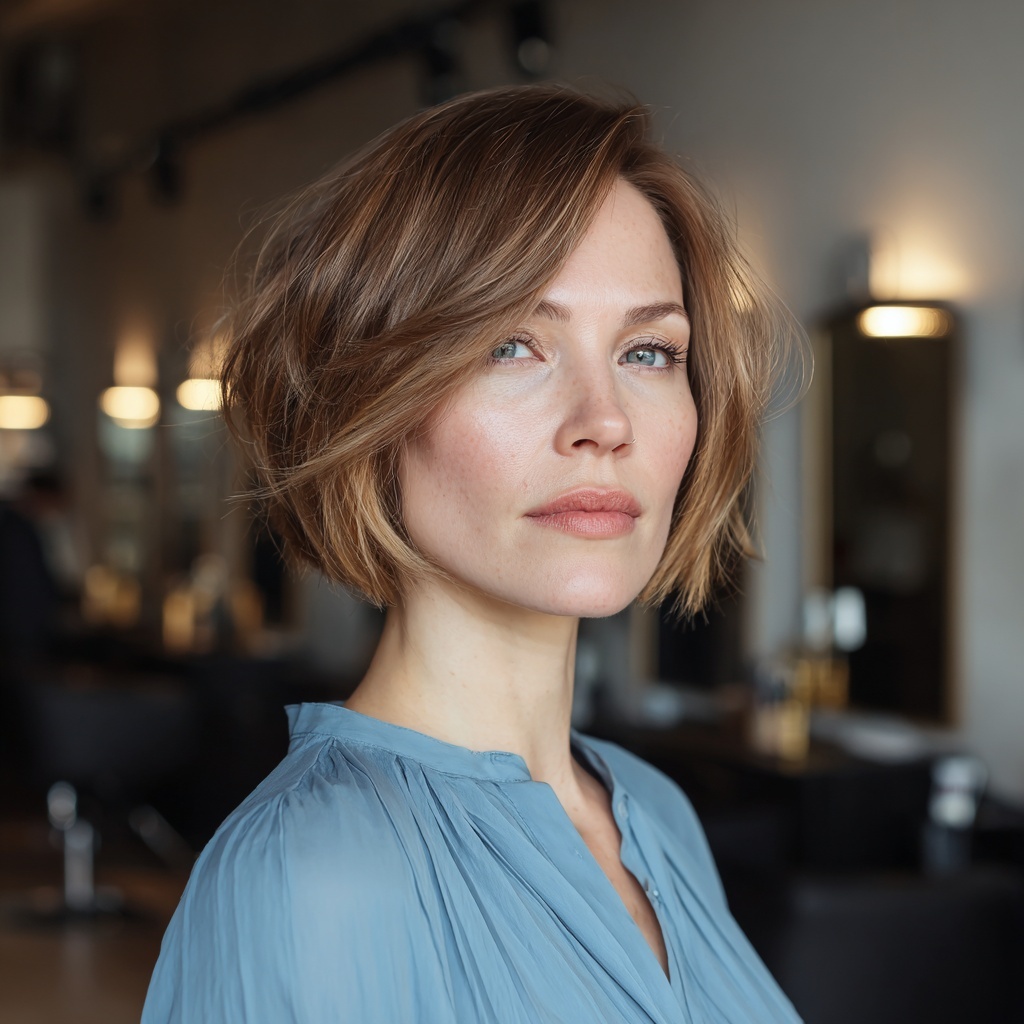 Layered Undercut Bob with Light Lift