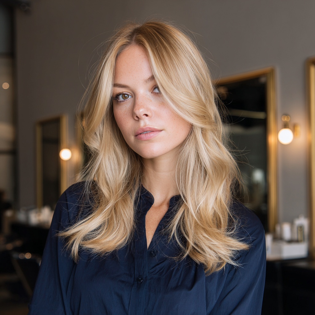 Linen Blonde Foilyage Flow for Airy Softness