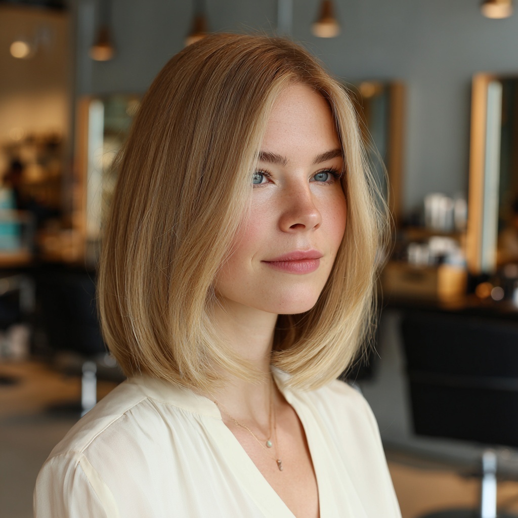 Mid-Length C-Cut Bob with Seamless Texture