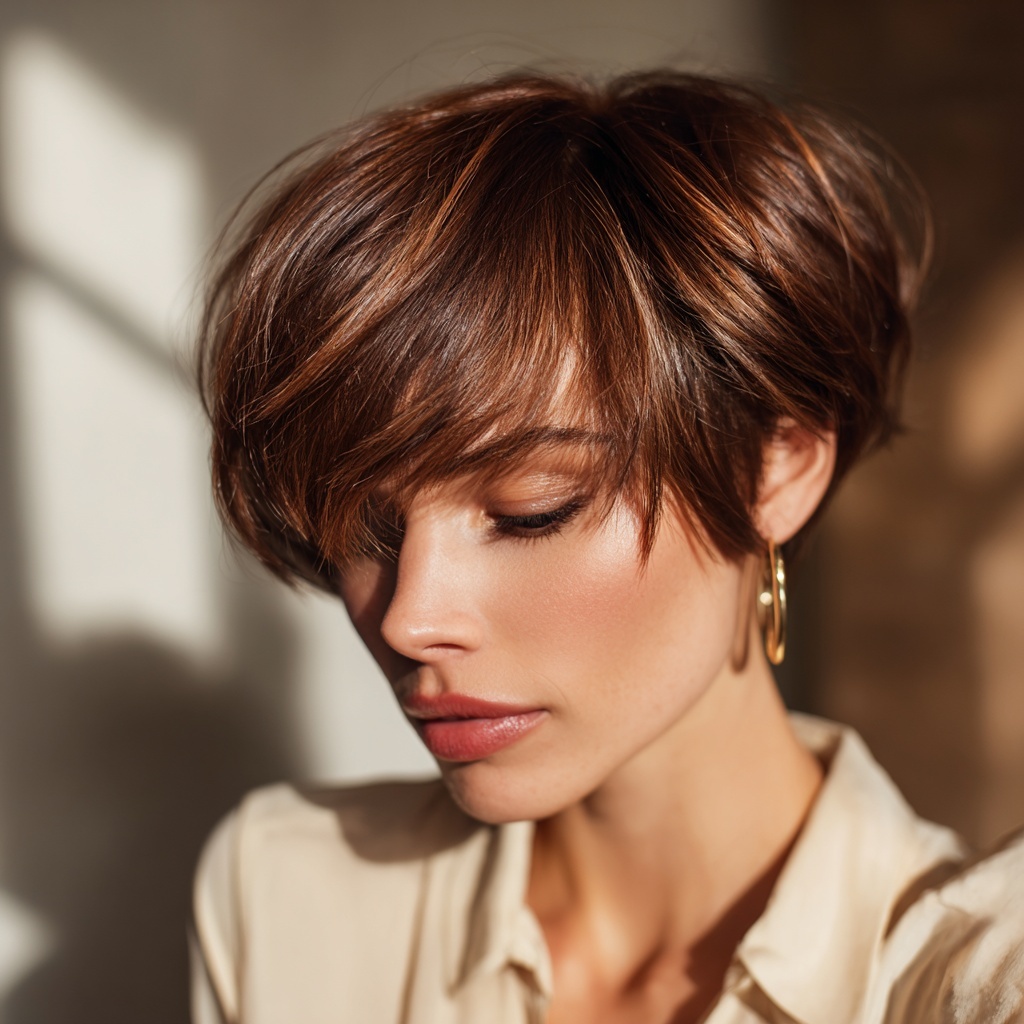 Mocha Swirl Pixie with Polished Texture