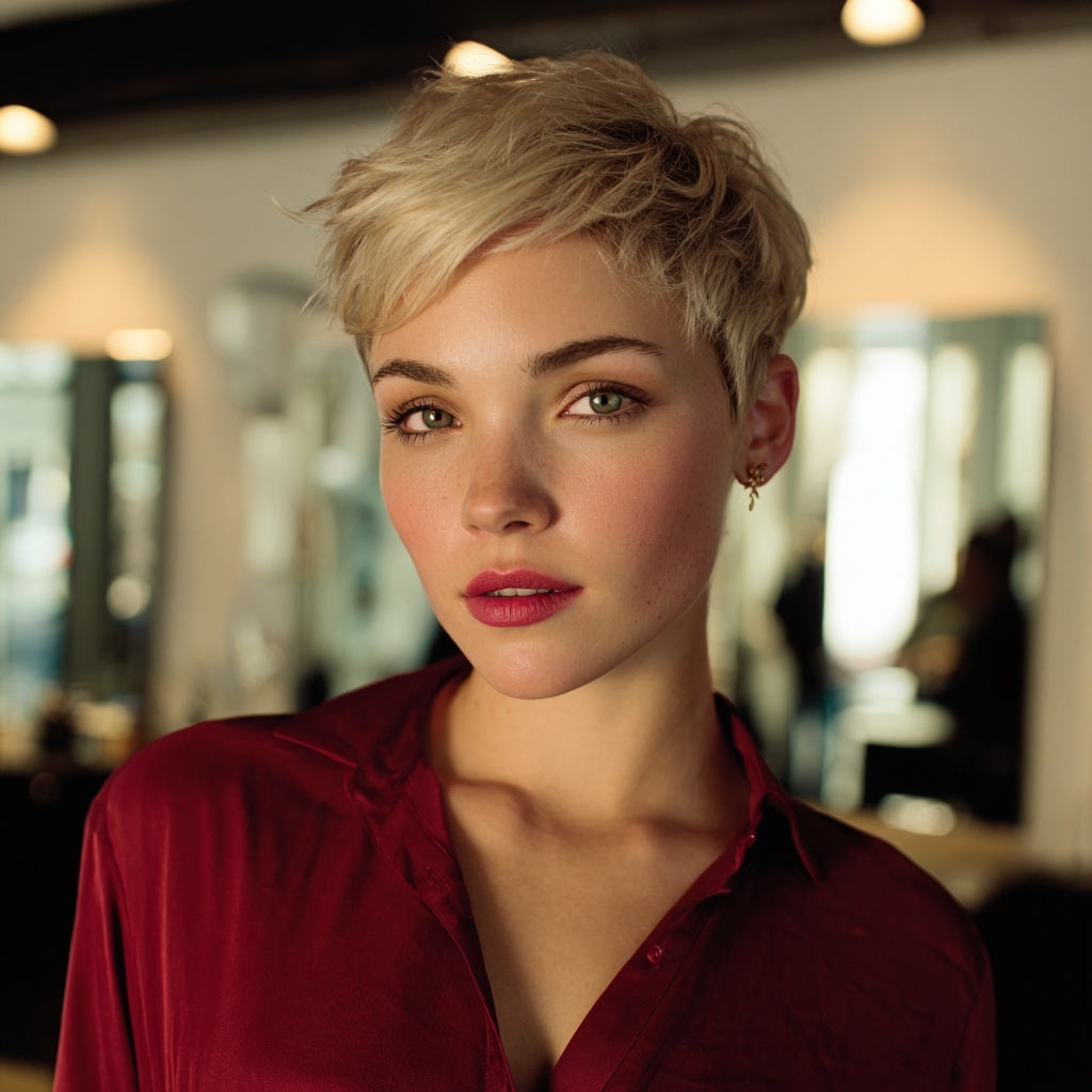 Modern Pixie with Sculpted Direction