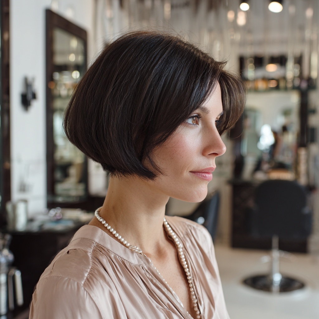 Modern Short Bob with Architectural Curve