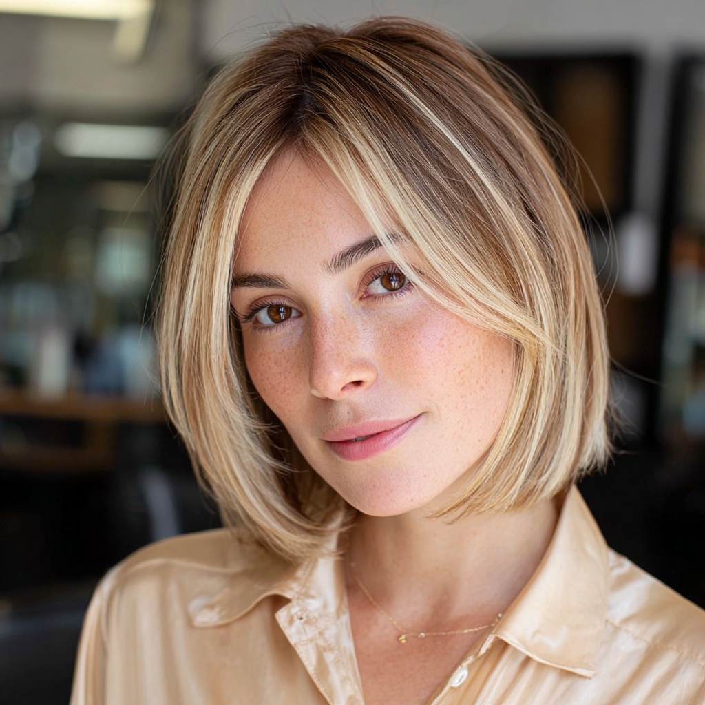 Modern Straight Bob with Subtle Depth