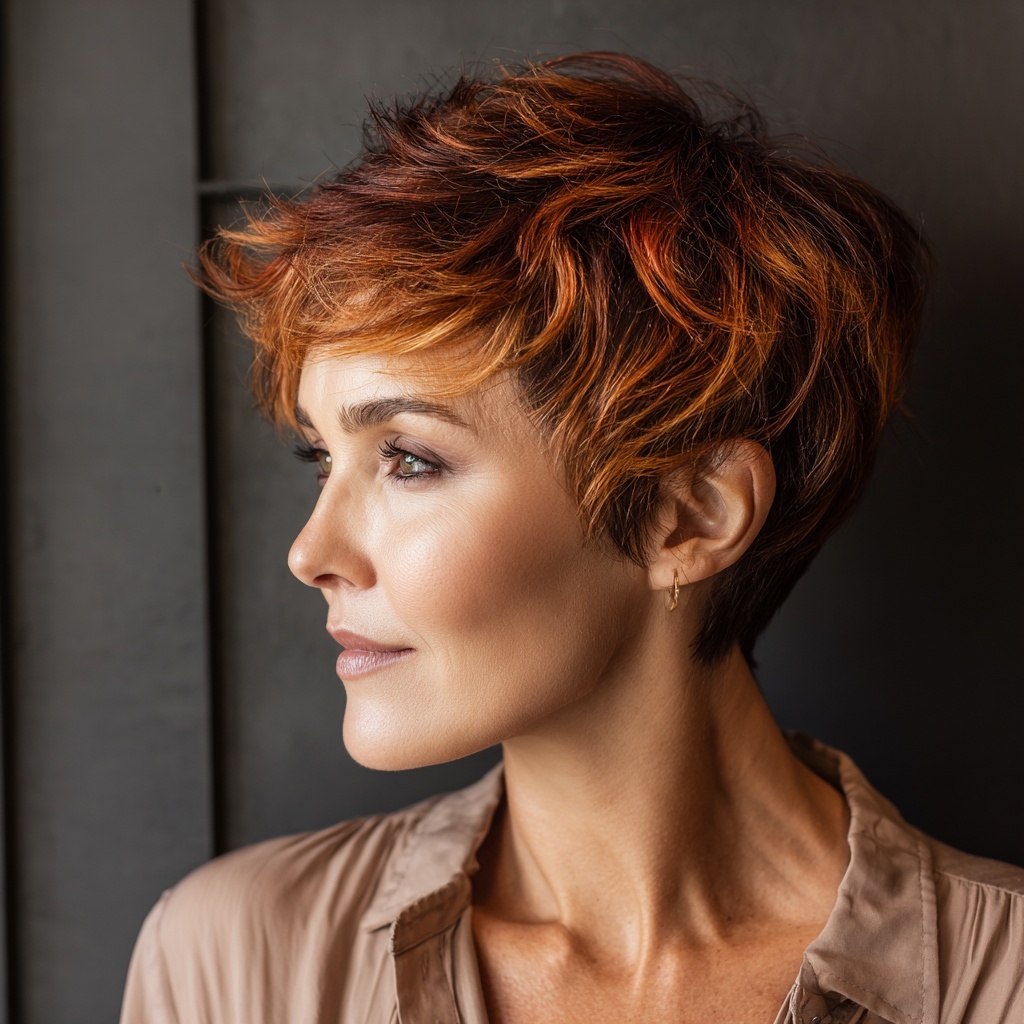 Molten Copper Pixie with Feathered Texture