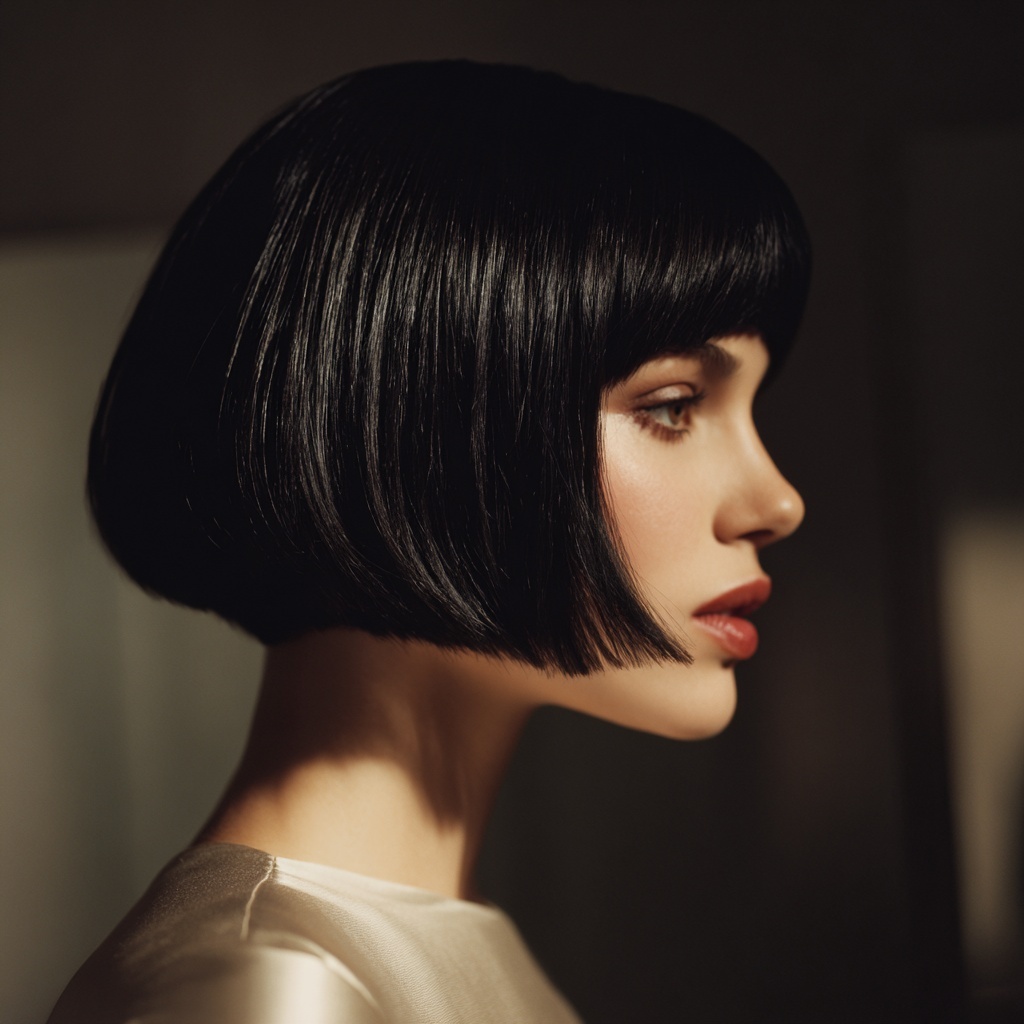 Paneled Jet Bob for Sculpted Reflection