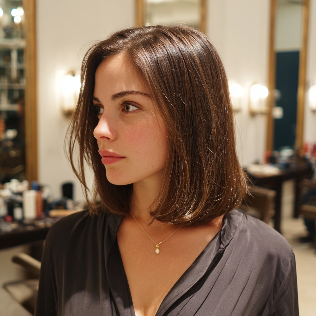 Pearl Sleek Lob with Blunt Cut