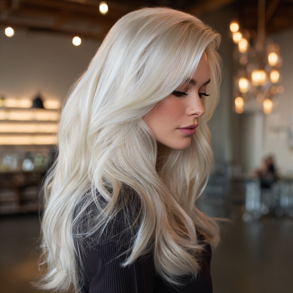 Pearlized Ice Blonde for Sculpted Movement