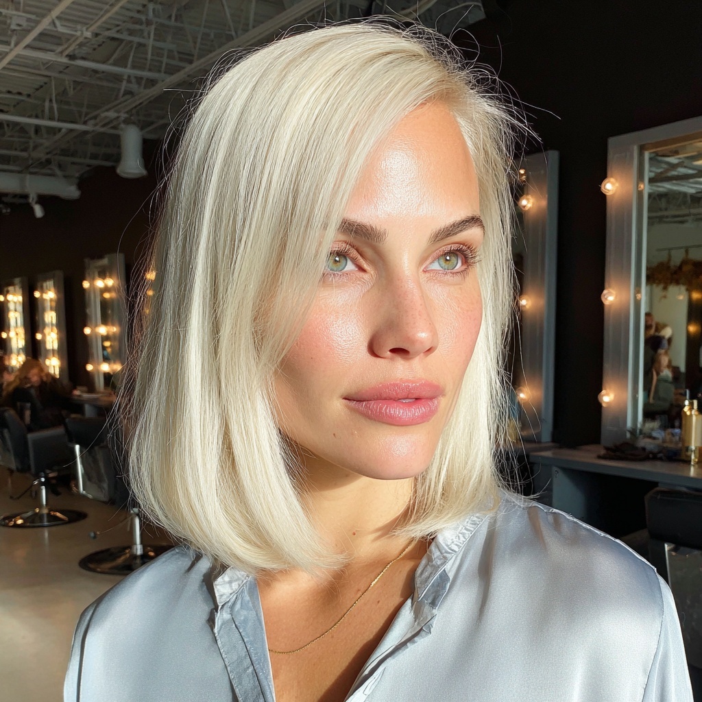 Platinum Shine Bob That Reflects the Sun