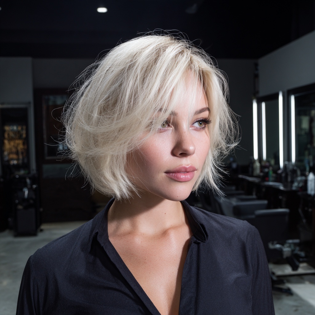 Platinum Shine Bob That Reflects the Sun