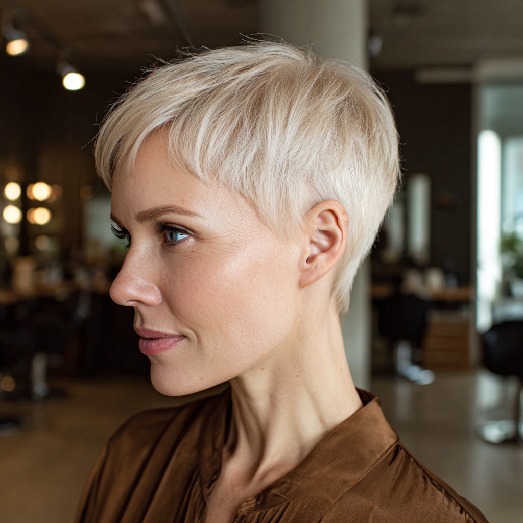 Polished Champagne Pixie With Clean Edges