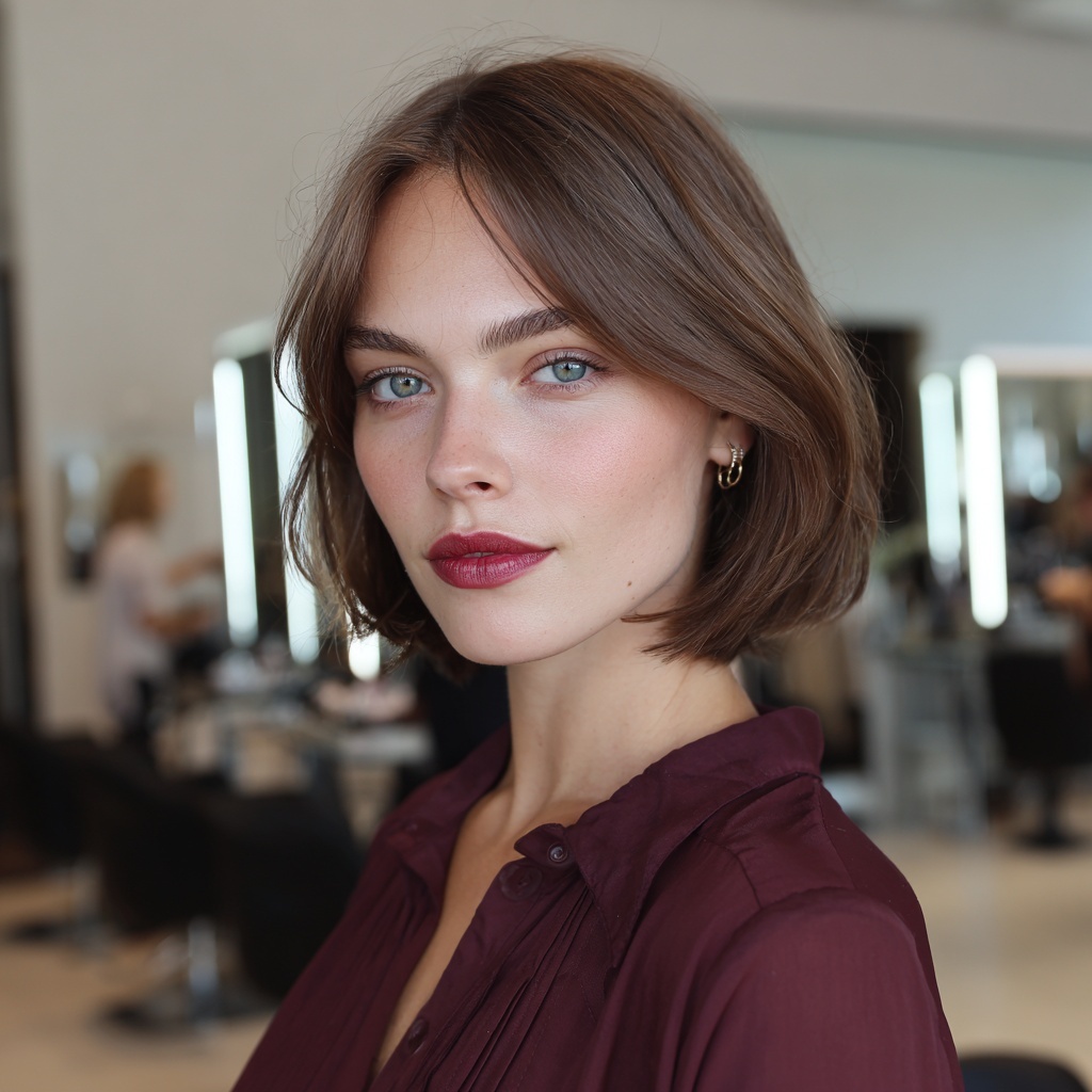 Polished Collarbone Bob with Gloss Depth