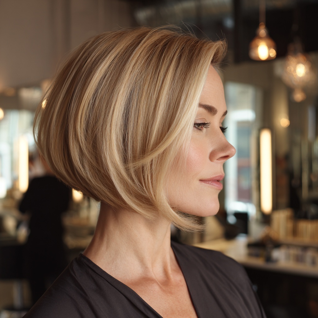 Polished Inverted Bob Reveals Smooth Flow