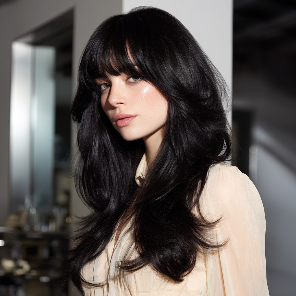 Polished Jet Black Shag for Modern Edge