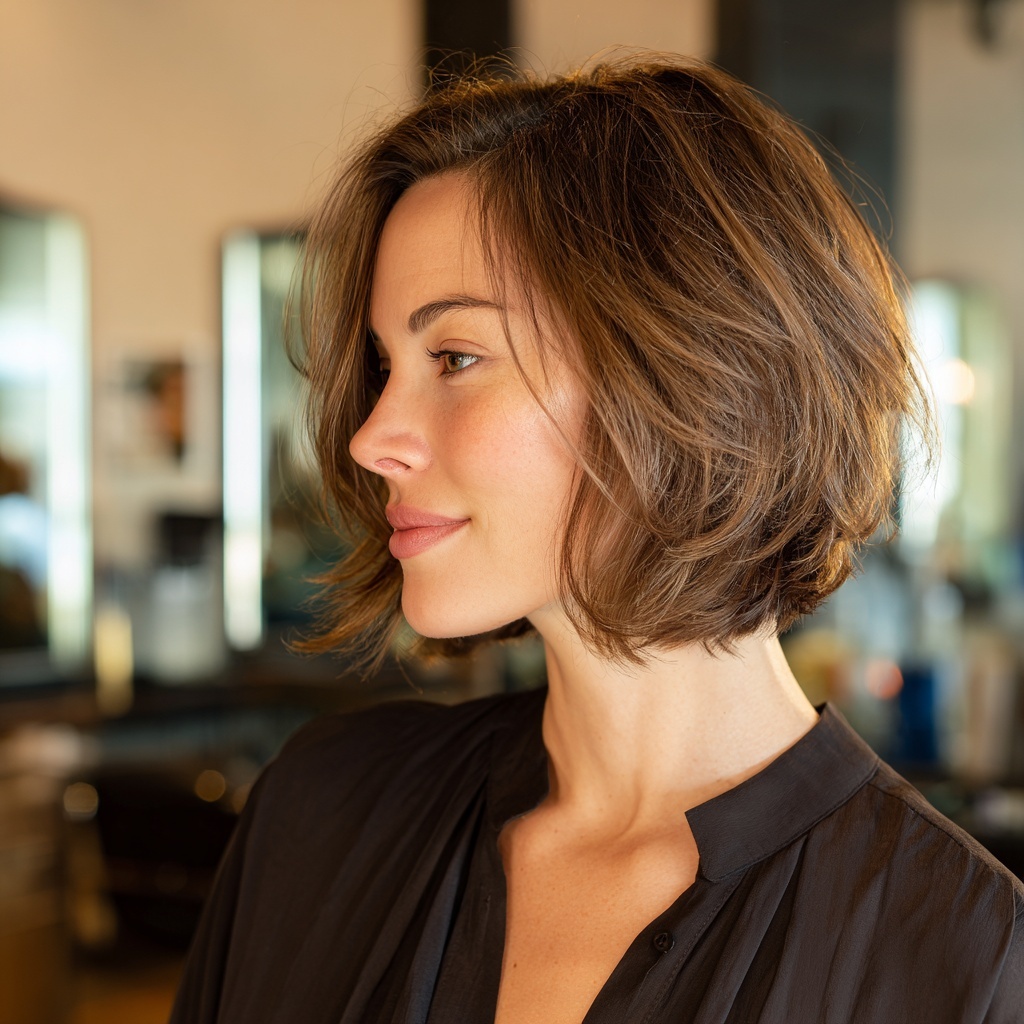 Polished Layer Bob Conveys Natural Ease