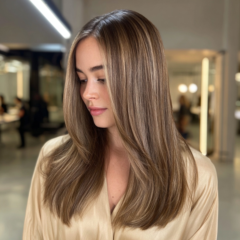 Polished Long Lob with Bronde Highlights