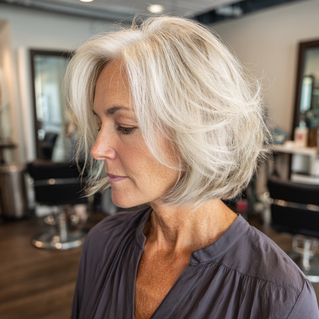 Polished Platinum Bob With Strong Shine