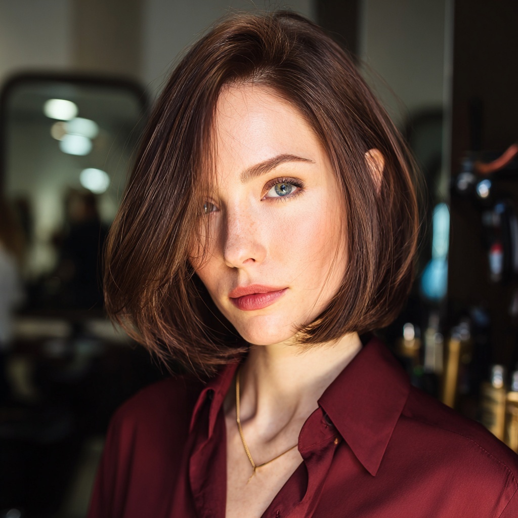 Refined Angled Bob with Lightened Tips