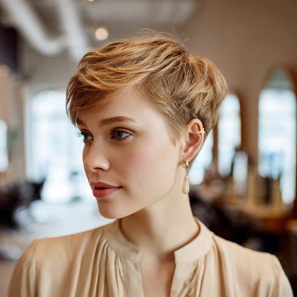 Refined Undercut Pixie Conveying Quiet Confidence