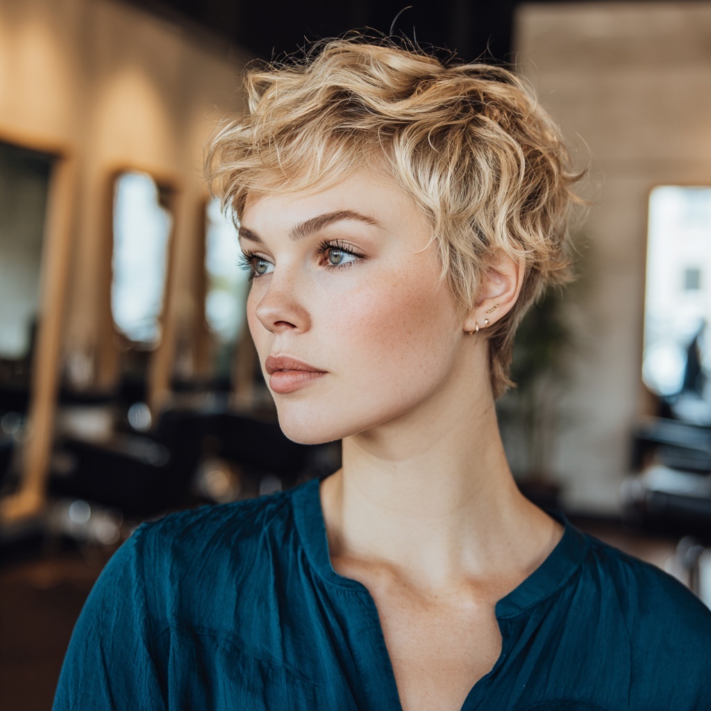 Rooted Blonde Pixie with Breezy Motion